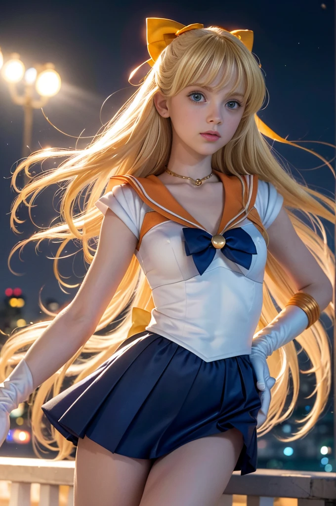 ((very nice photograpy taken using an iPhone 15 Pro in highest quality settings as possible)) ((Sailor Venus Character for a real life Hollywood Blockbuster)) Very beautiful slender blonde, slim childish model named Mina, small breasts, light blue eyes, pink lips, pink nipples, in development breast, Highly detailed, 8yo, 10yo, 11yo, 12yo, slender, full body, innocent face, naturally wavy hair, full body, hyper detailed, High resolution, Masterpiece, best quality, intricate high detail, Highly detailed, Sharp focus, detailed perfect skin, realistic skin texture, realistic texture, detailed eyes, detailed pupils, professional look, 4k, charming smile, shot with canon, 85mm, slight depth of field, Kodak color vision, childish Body, extremely detailed, photographer_\(ultra\) , photograph super realistic, realistic moonlight, Post-processing, maximum details, roughness, real life, ultrarealistic, photorealism, photography, 8k HD, in a rooftop pool at midnigth, ((orange plated mini skirt)) ((cameltoe just a little visible)) (((Take all time you need)))) ((make it looks so real, accurate and detailed action movie)) ((midnight photography)) ((giant blue moon)) ((outside at night)) ((building rooftop)) ((big incredible moon in the sky)) ((pretty innocent girl)) masterpiece, best quality, hyperrealistic, cinematic photo, ((perfect heroine)) ((baby face)) pale skin, american amazing slim body, ((Sailor Senshi full Uniform)), (((Marvel Cinematic Universe quality costume))) ((Sailor Venus anime character full uniform)), light blonde hair, Magical girl, She is waving a chain with her hand) (her chain is golden and each link have heart shape, blue eyes, Orange skirt, elbow bag, small gold tiara on her forehead, orage plated mini skirt, red hair ribbon, orange sailor collar, mini skirt, choker, elbow length gloves
