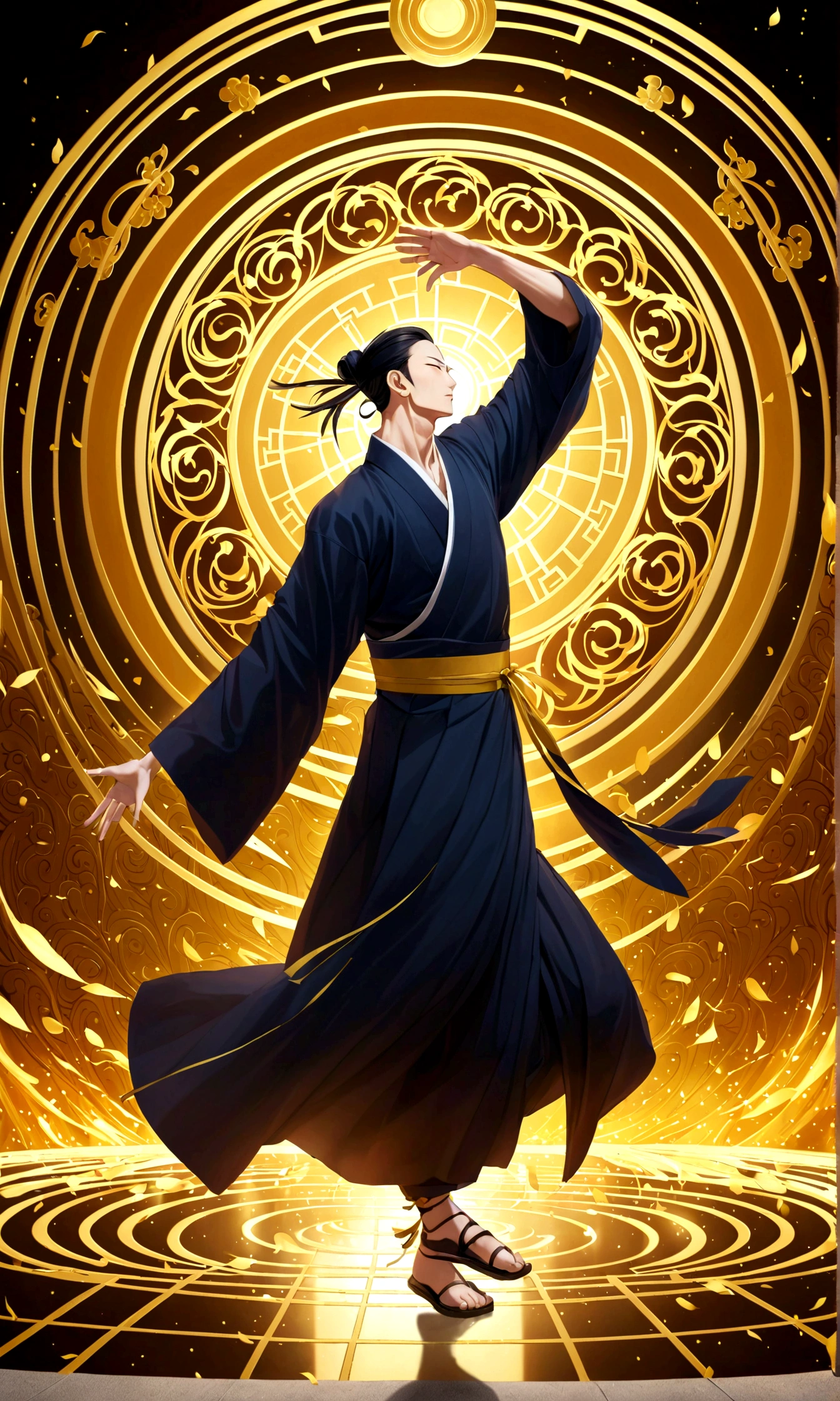 gojou_satoru，Jujutsu Kaisetomical correct，dynamic pose，xianxia