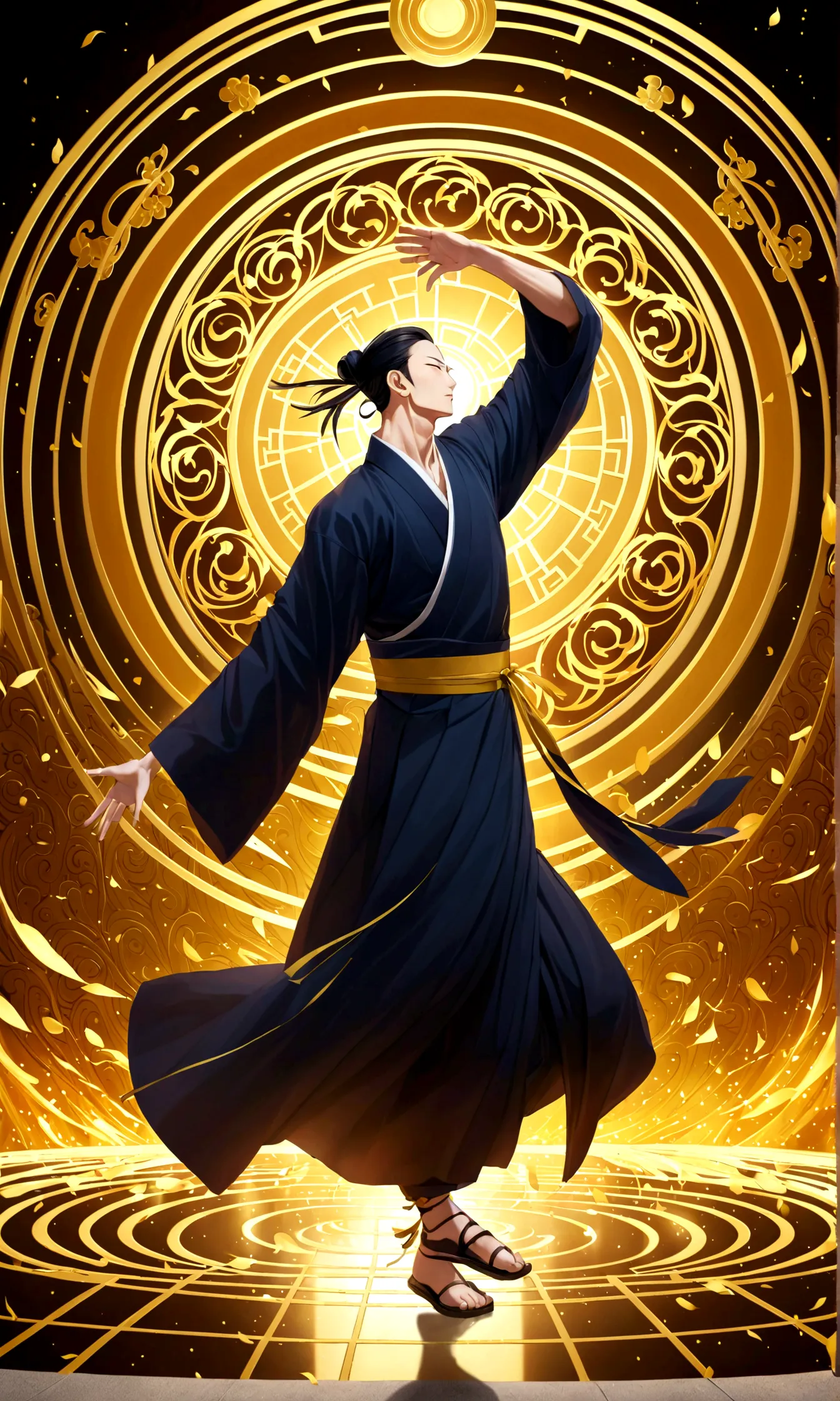 gojou_satoru，jujutsu kaisetomical correct，dynamic pose，xianxia