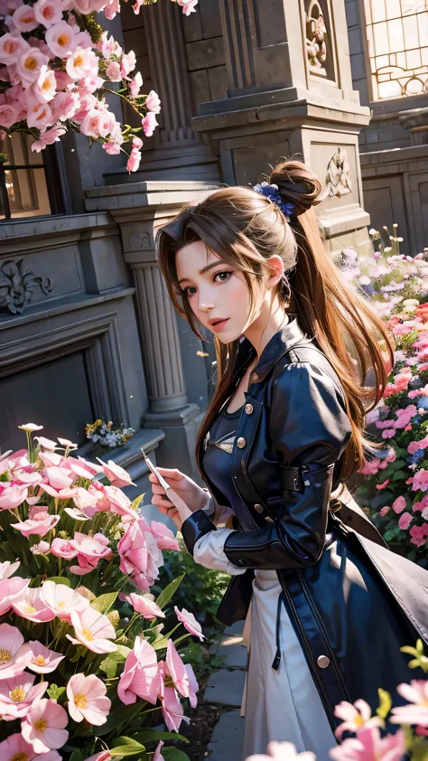 Popular Games「Final Fantasy VII」Characters、The beautiful leading lady Aerith Gainsborough is particularly graceful in some breat...