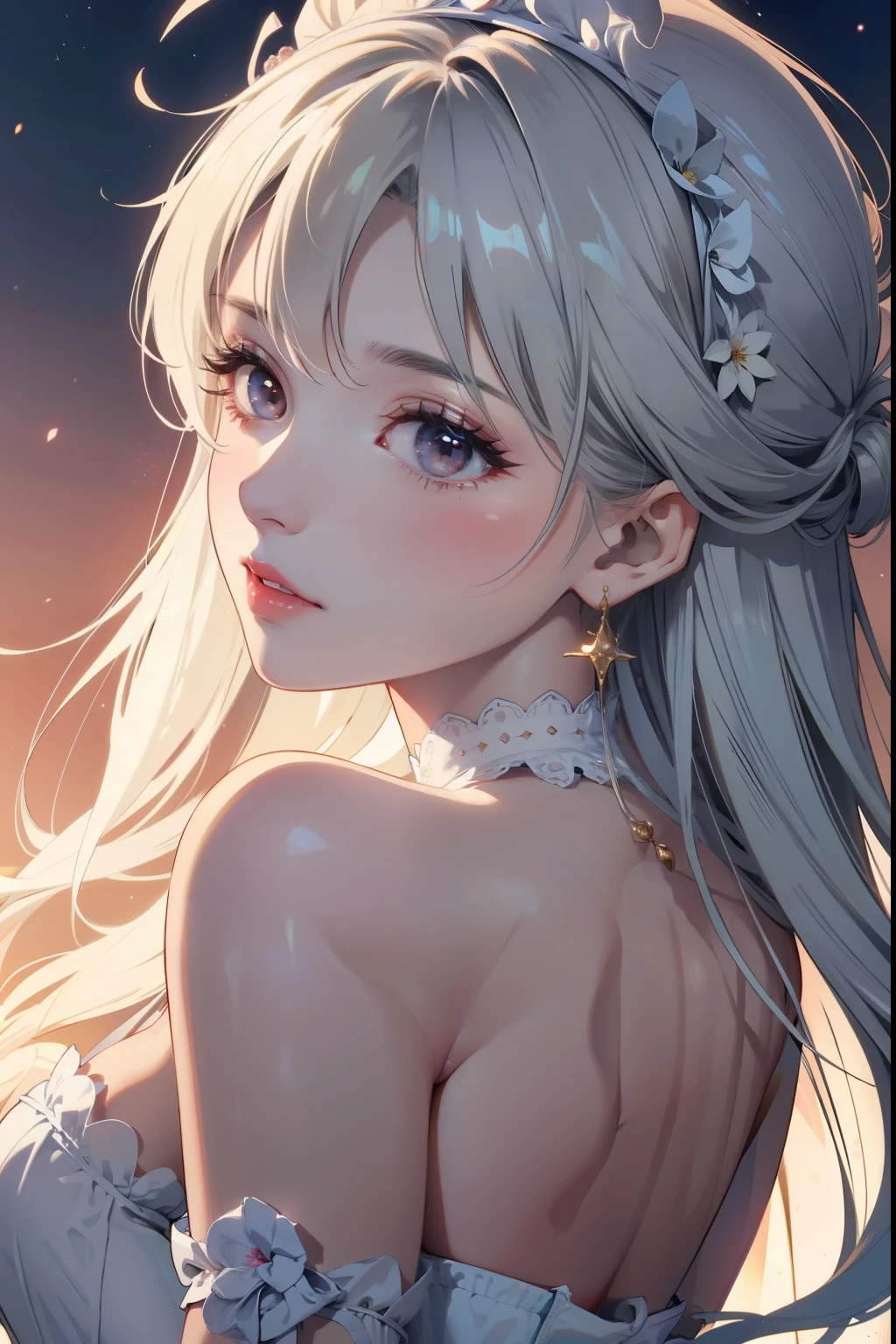 Ethereal Vampire, Soft and fair skin, white hair, White eyes, pink corset, White tights, High Leg Raise, Bubble Butt, Starlight, Marshmallow, Lolita Fashion, thigh, art station, Hot, Ultra high quality, 4k, Detailed anatomy, (shiny skin), ((Oily skin)), Dramatic Lighting, High contrast, Kawaii, Skin indentation, Beautifully, 高品质Unreal Engine 5, beautiful , hyper-realistic style, Delicate face, floral accessories, Soft background color, Artworks by Sakimichan, exposed, Unreal Engine 5, Movie, Color grading, Portrait Photography, Ultra wide angle, Depth of Field, Ultra Detailed, beautiful顏色編碼, Crazy details, Intricate details, Beautifully色彩分級