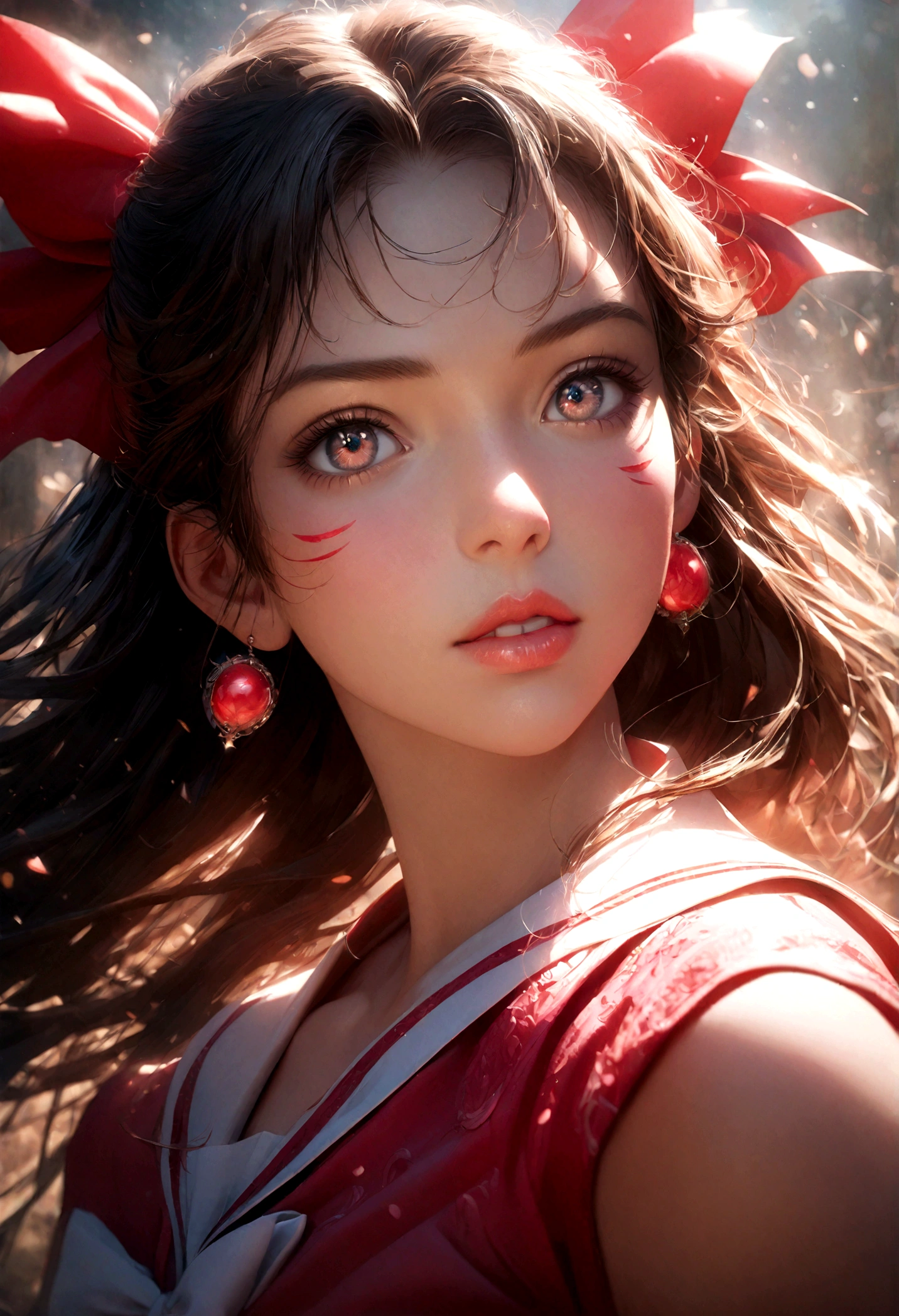 1girl, sailor mars, bishoujo senshi sailor moon, elegant detailed eyes, detailed facial features, long eyelashes, beautiful detailed lips, elegant detailed pose, highly detailed, masterpiece, 4k, hyper realistic, photorealistic, cinematic lighting, dynamic composition, intricate details, vibrant colors, soft dreamy atmosphere, magical girl fantasy