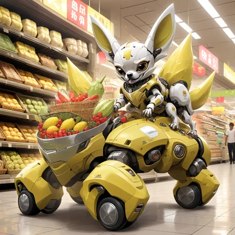 durian spider chihuahua robot on grocery store