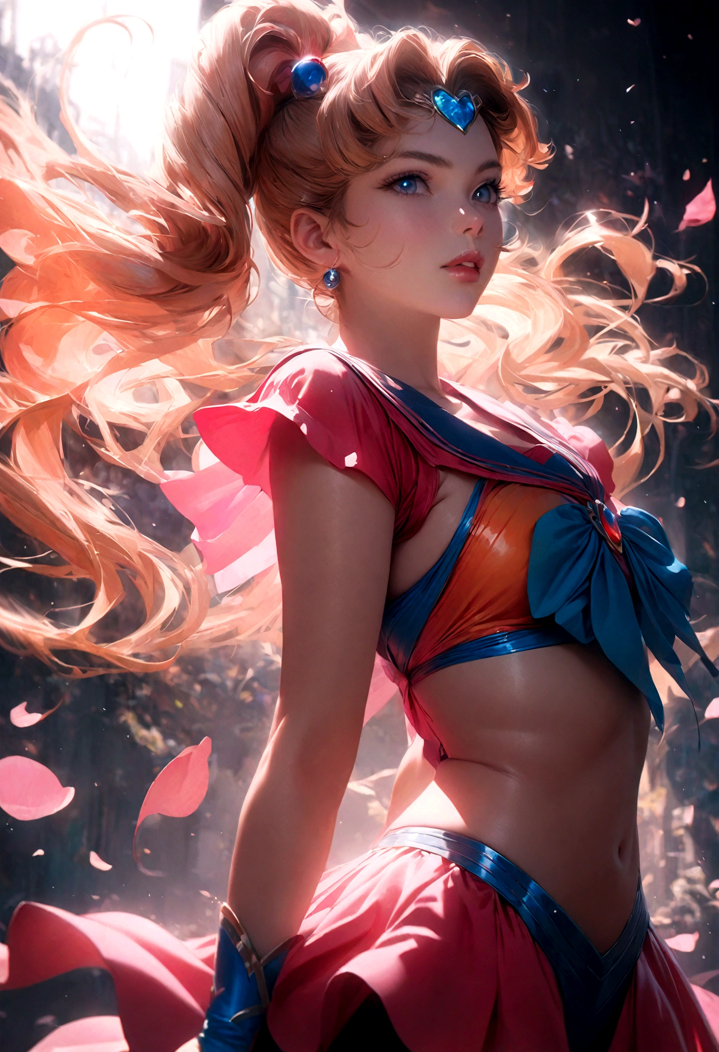 1girl, sailor venus, bishoujo senshi sailor moon, elegant detailed eyes, detailed facial features, long eyelashes, beautiful detailed lips, elegant detailed pose, highly detailed, masterpiece, 4k, hyper realistic, photorealistic, cinematic lighting, dynamic composition, intricate details, vibrant colors, soft dreamy atmosphere, magical girl fantasy, full body shot