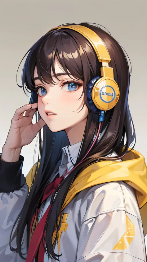 ((highest quality)), ((masterpiece)), (detailed), Perfect Face　headphone　night　star
