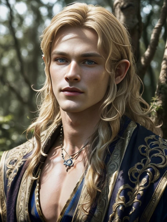 "((highly detailed, detailed eyes, detailed face, clear and realistic facial features, photorealistic, realistic light; cinematic)), (full body) gorgeous male Tuatha de Danann, ethereal-looking, wearing fine fae clothing for the hunt, blond, hunting you, pointed ears, seductive, smirking, looking at camera"