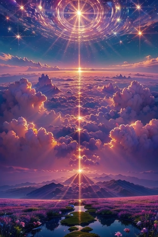 ((best quality)), ((masterpiece)), (detailed), the beautiful majestic heaven after life, the light of God