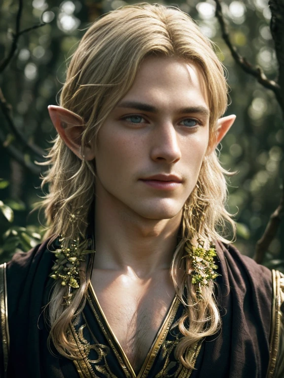 "((highly detailed, detailed eyes, detailed face, clear and realistic facial features, photorealistic, realistic light; cinematic)), (full body) gorgeous male Tuatha de Danann, ethereal-looking, wearing fine elven clothing for the hunt, blond, hunting you, sweet, caring, elven ears, seductive, smirking, looking at camera"