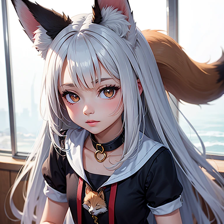 Fox Girl, Fox&#39;s Tail, Nine-Tailed Fox,Fox Ears, Black colored hair, Fox Makeup,One Girl、 Kimono with open chest,  Body size is 100-70-90!、Nice body, Avatar, face, Open chest, lewd face, Dominant representation, naughty face,Big Breasts,Emphasize cleavage,Show bare skin、Skin is visible、With legs apart、Show off your thighs、With legs apart、A beautifully patterned kimono、I can see her cleavage、Muscular、Uplifting、Abdominal muscles、Exposed skin、Long Hair、Skin Texture、Soft breasts 