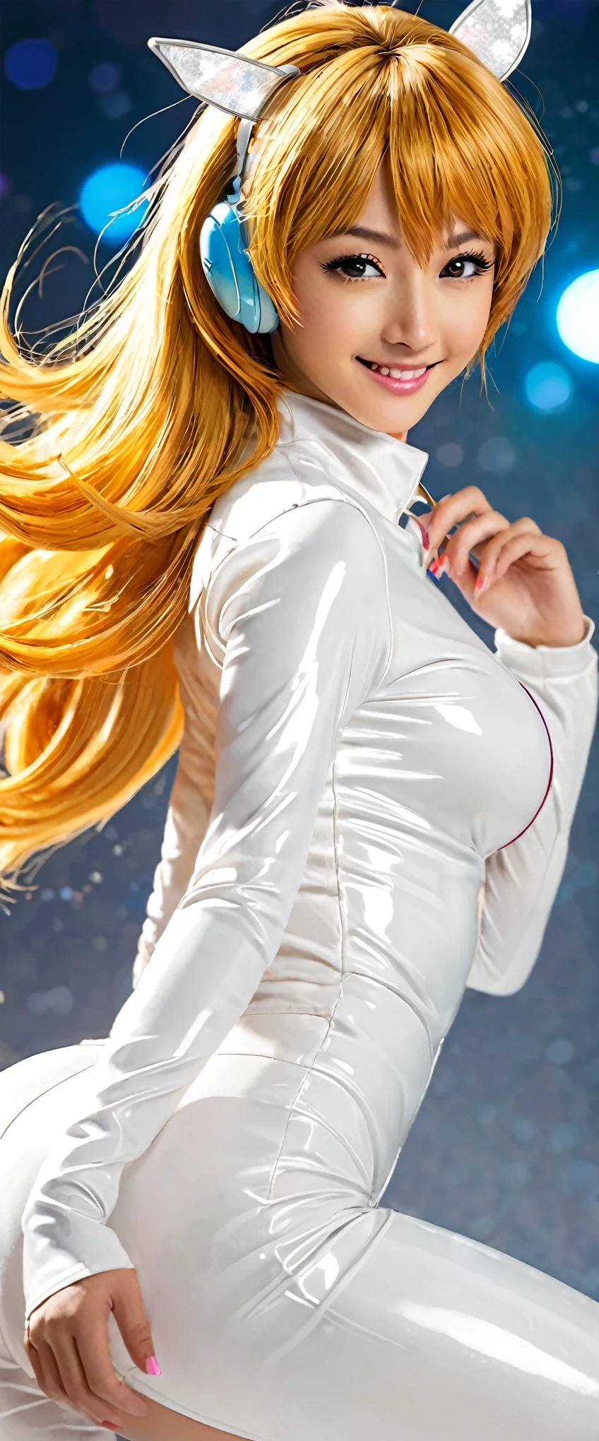 Imágenes de alta definición con un ambiente encantador y femenino.、Presentando una sorprendente interpretación de Honey Kisaragi。Hermosa mujer con un traje blanco brillante、Destaca su figura。Miel Kisaragi es、En el mundo de Cutie Honey、A pesar de su formidable habilidad、Conocida por su encanto y comportamiento modesto.。Sus rasgos llamativos se destacan por sus ojos cautivadores y una sonrisa que irradia pura ternura..、Esto se ve reforzado aún más por su impecable atuendo blanco..。Imágenes renderizadas en ultra alta definición、miel joven々Cuenta con una paleta de colores vibrantes que reafirma su espíritu divertido y lúdico..。