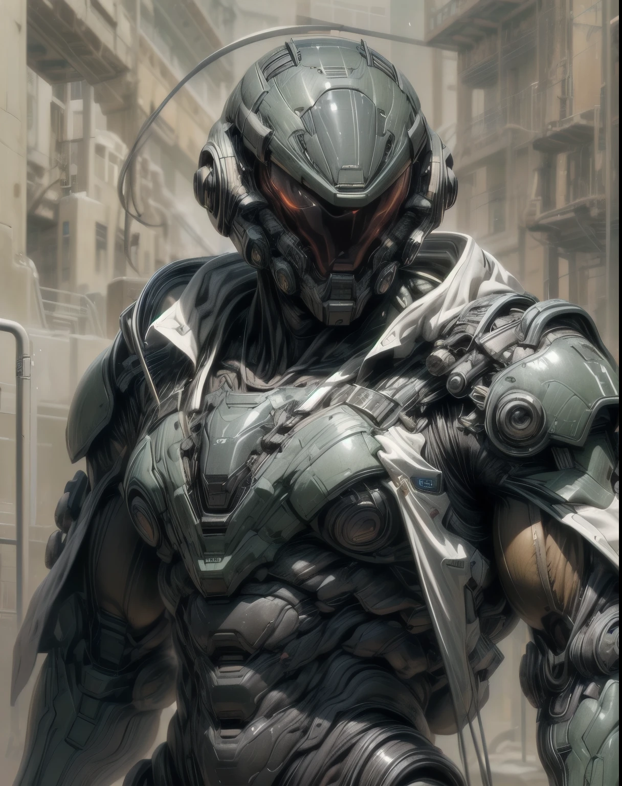 (((epic and visually stunning complex digital anime masterpiece:1.6, elegant decorated tactical military cyborg:1.3, ((gorgeous feminine male physique:1.3, graceful:1.4)) space soldier:1.3))), (((heavily muscled masculine chest:1.4, chiseled abs:1.4, heavily toned:1.4, slim yet muscular:1.3))), (((complex and beautiful:1.3, tactical:1.3, stunning scifi fantasy style:1.5, beautiful scifi style mechanical helmet:1.5, polarized visor:1.5))), (((elegant tactical double breasted trench coat:1.5, sleek exoskeleton:1.3))), (((form fitted armor plating:1.3, super sleek sensually revealing under suit:1.5, waist and thighs exposed:1.5)), ((flamboyant feminine essence:1.4, heavy mechanical gothic aesthetic:1.4)), ((androgynous body build)), (((toned yet heavily muscled gorgeous femboy physique:1.4, gorgeous perfectly defined muscles:1.4, toned sleek mechanical arms and legs:1.4, thick well rounded thighs:1.5, mechanical muscles))), ((((depth of field, cinematic lighting, chromatic aberration, ray tracing, UHD, masterpiece, top of head covered, super detail, high details, high quality, award winning, 8k, highres)))):1.6, (((dieselpunk, decopunk, artificial muscle))):1.6, (((beautifully engraved artdeco scifi style design:1.4)))