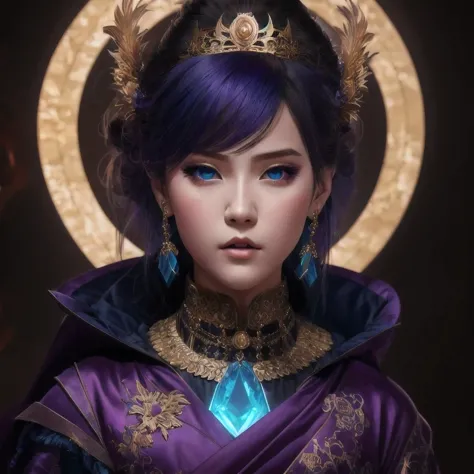 there is a 18 years old in a purple dress holding a dragon, wlop and ross tran, ross tran 8 k, fantasy art style, chengwei pan o...