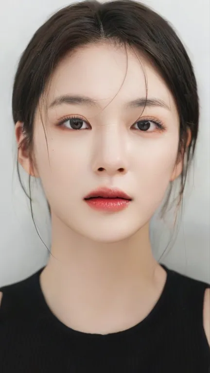 asian female girl face similar to jeno from nct dark hair white skin and caramel eyes