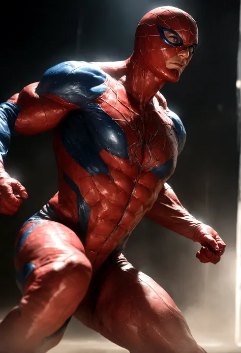 A close up of a man in a spider - man costume posing - SeaArt AI