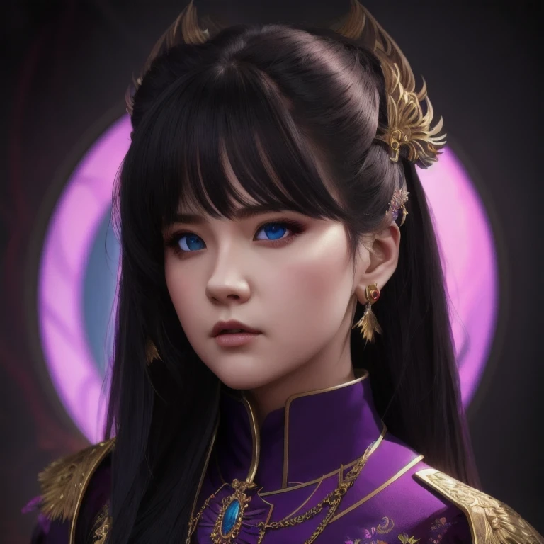 there is a 18 years old in a purple dress holding a dragon, wlop and ross tran, ross tran 8 k, fantasy art style, chengwei pan on artstation, a beautiful fantasy empress, ross tran and wlop, ruan jia and artgerm, the dragon girl portrait, ig model | artgerm, artgerm and ruan jia，beautiful
1girl
bangs
blue eyes
closed mouth
ear piercing
earrings
grey background
hair ornament
jewelry
lips
looking at viewer
military
military uniform
nose
piercing
portrait
realistic
short hair
simple background
solo
upper body