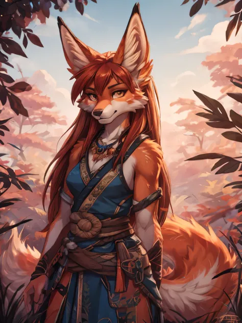 aloy, kitsune ears, jardin zen, art by dark natasha