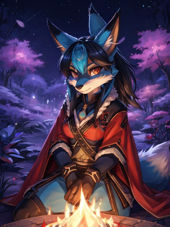 Lucario girl, kitsune ears, jardin zen, art by dark natasha,  art by vixen aztra.