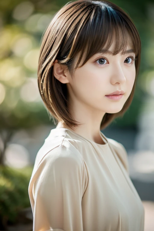 Top quality, realistic, perfect human body structure, very detailed, very delicate and beautiful, RAW photography, professional lighting, luminescence, depth of field, single focal, full body, Skinny Japanese lady, 30 years old lady, brown hair, small head, beautiful eyes, real face, realistic skin, detailed eyes, (fashionable hairstyle: 1.3),