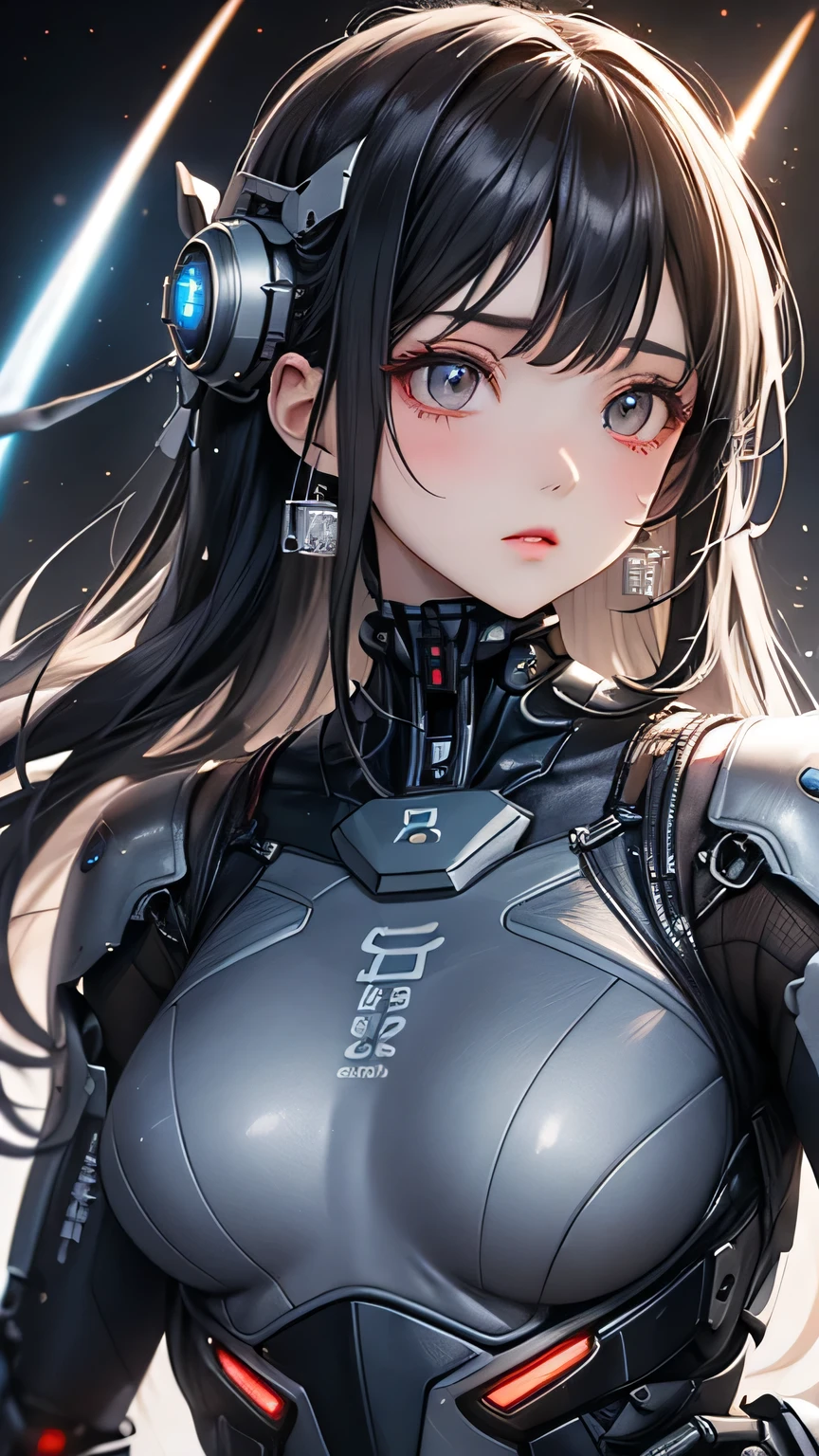 A woman in futuristic clothing holding a futuristic helmet and a futuristic sword, Trending on cgstation, Trending on cgstation, Portrait of a girl in the Knights of the Zodiac, Cute Cyborg Girl, Perfect android girl, Portrait Anime Astronaut Girl, Beautiful girl cyborg, Girl wearing mecha cyber armor, Game CG, cgsociety と fenghua zhong, Beautiful Cyborg Shrine Maiden