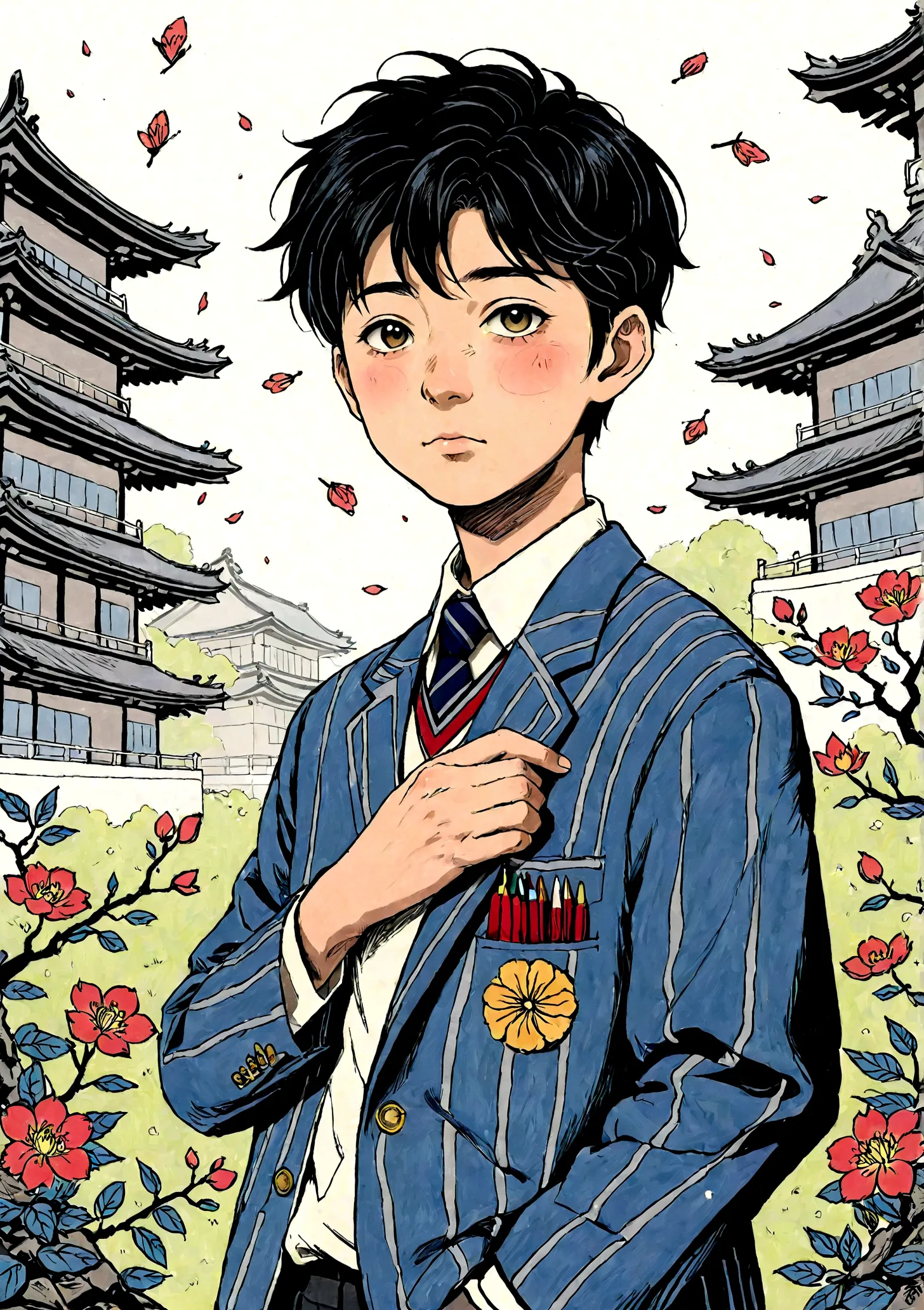 Japanese second-year junior high school boy、