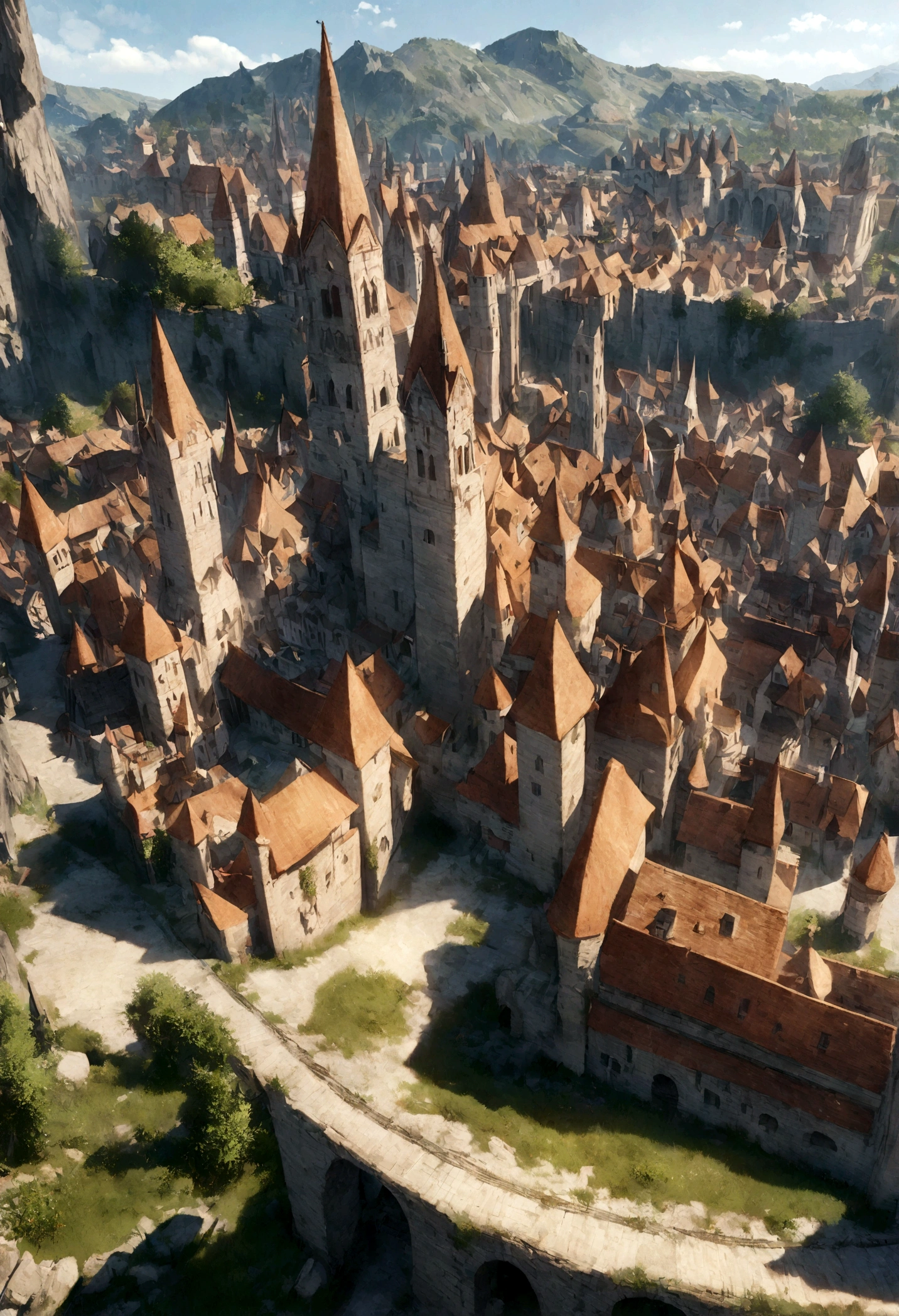 , fantasy capital city, medieval town, flintlock fantasy capital city ...