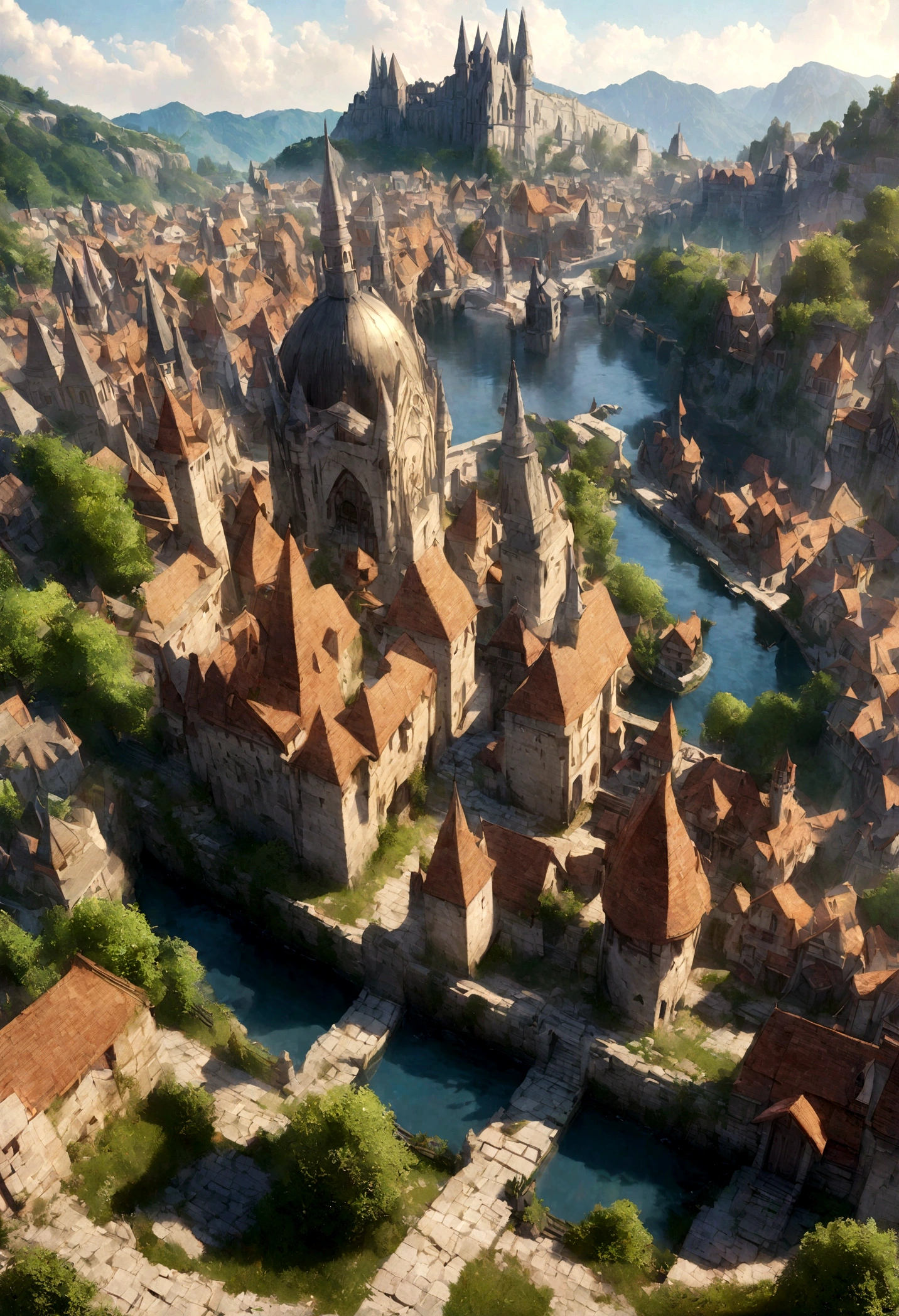 , fantasy capital city, medieval town, flintlock fantasy capital city ...