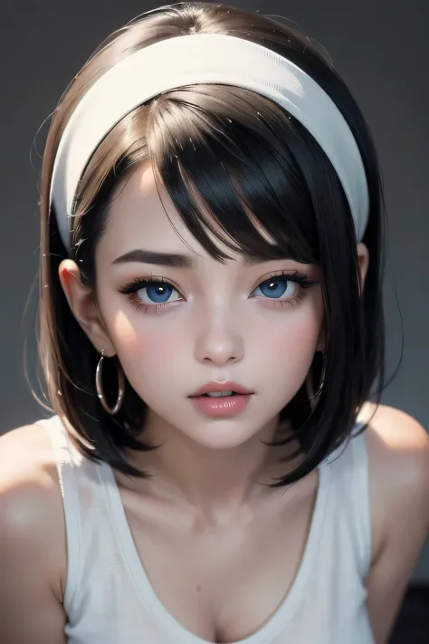  Amazing portrait of a sexy woman with a beautiful face emphasized by amazing makeup and beautifully detailed eyes with perfect ...