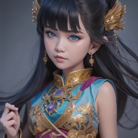 there is a 18 years old in a purple dress holding a dragon, wlop and ross tran, ross tran 8 k, fantasy art style, chengwei pan o...