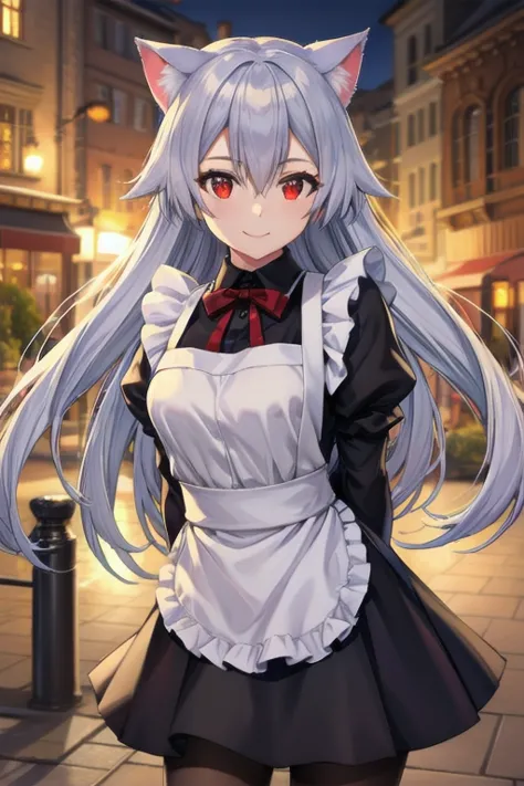 masterpiece, best quality, 1girl, tomoe gozen, torino style, glowing red eyes, smug smile, hair between eyes, silver long hair, ...