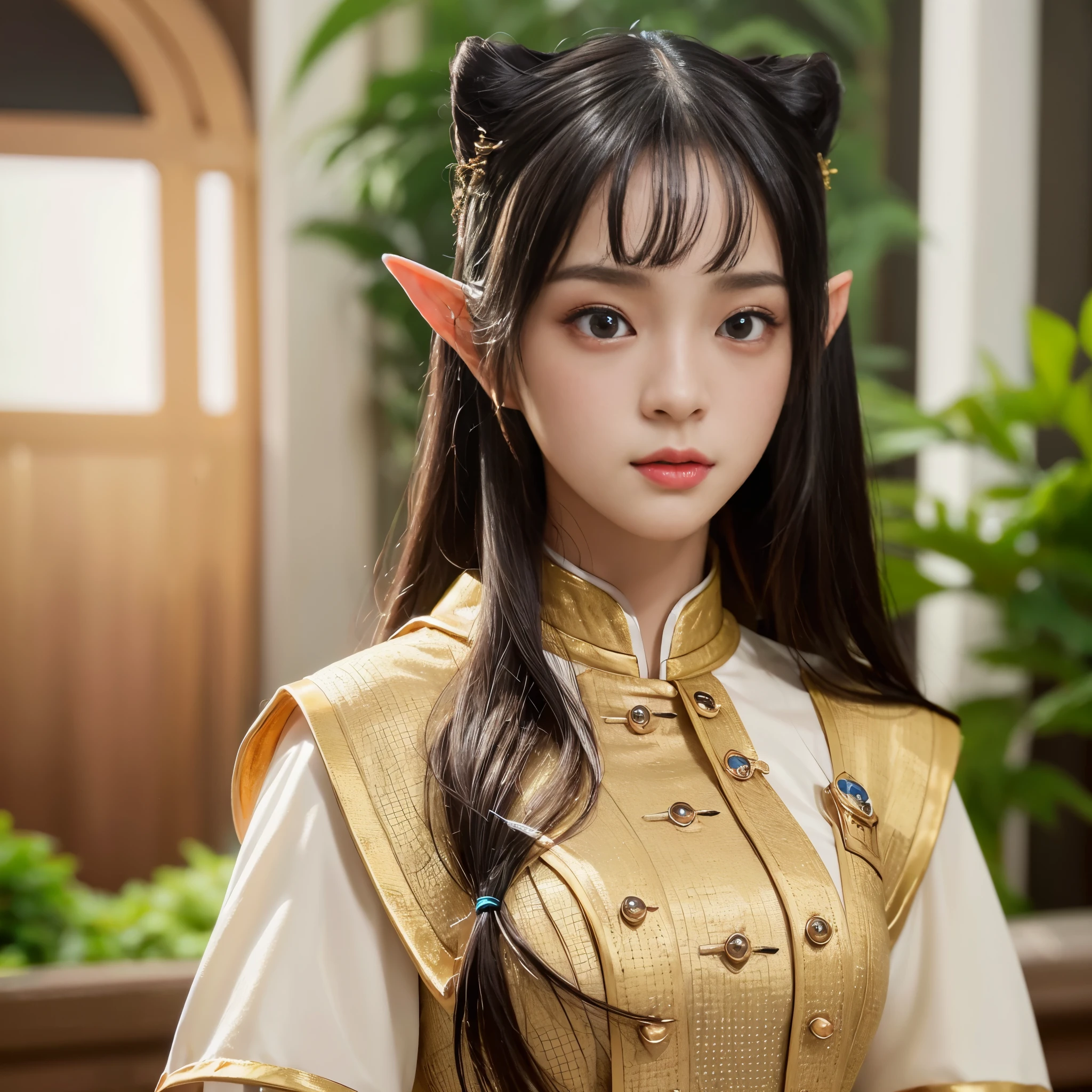 Elf, tidy traditional Thai dress Suits
(Masterpiece: 1.3), (8K, Photorealistic, High-Quality: 1.4), Elf, (Cherprang BNK face), (Noble hairstyle), Realistic Elfin eyes, Detailed Elfin features, High resolution, Ultra-realistic, High detailing, Golden ratio, (Detailed Face: 1.2), (Enthralling to behold), (Masterpiece), (Best Quality), (Ultra-detailed, Finely detailed), High resolution, Composition of the whole body, High collar formal suits, Natural Color Lip, (Photorealistic, Realistic, Independent