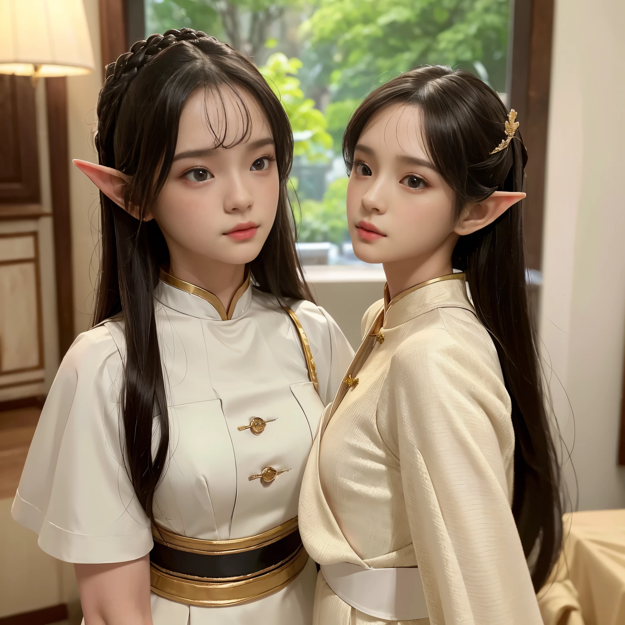 Elf, tidy traditional Thai dress Suits
(Masterpiece: 1.3), (8K, Photorealistic, High-Quality: 1.4), Elf, (Cherprang BNK face), (Noble hairstyle), Realistic Elfin eyes, Detailed Elfin features, High resolution, Ultra-realistic, High detailing, Golden ratio, (Detailed Face: 1.2), (Enthralling to behold), (Masterpiece), (Best Quality), (Ultra-detailed, Finely detailed), High resolution, Composition of the whole body, High collar formal suits, Natural Color Lip, (Photorealistic, Realistic, Independent