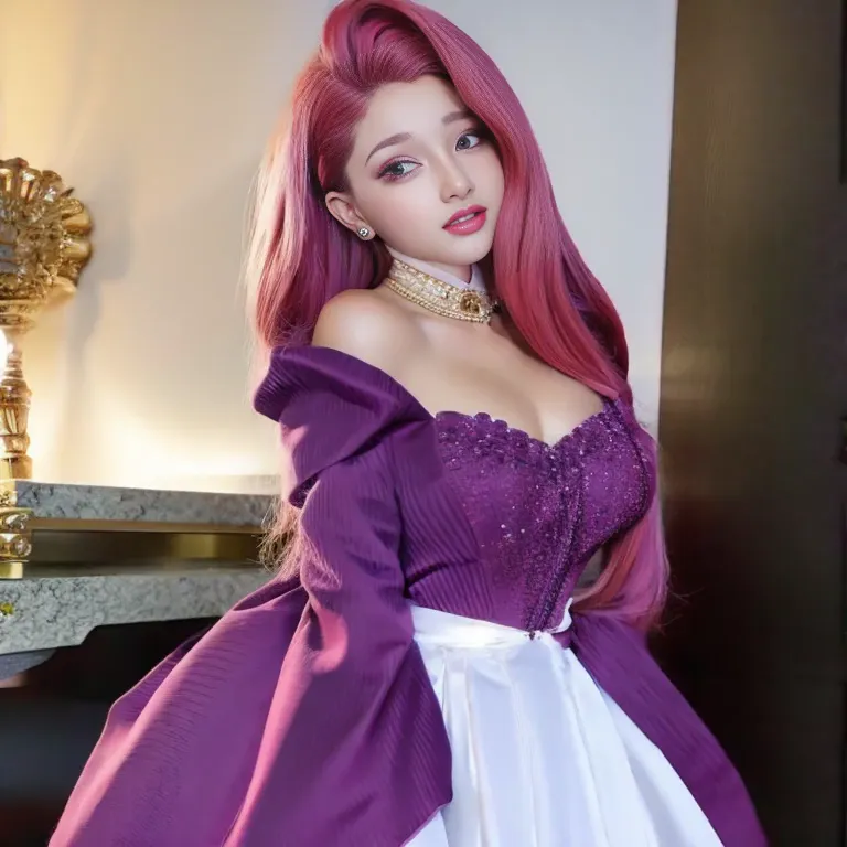 seraphineee,labios bimbo ,pecho grande,ariana grande traje de conejita cosplay,cuerpo corto