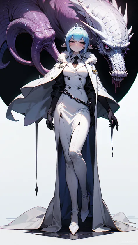 Close up of anime monster Girl, monster Girl, White coat, Anime characters. Full Body Art, Lovecraft&#39;Secretary from Another ...