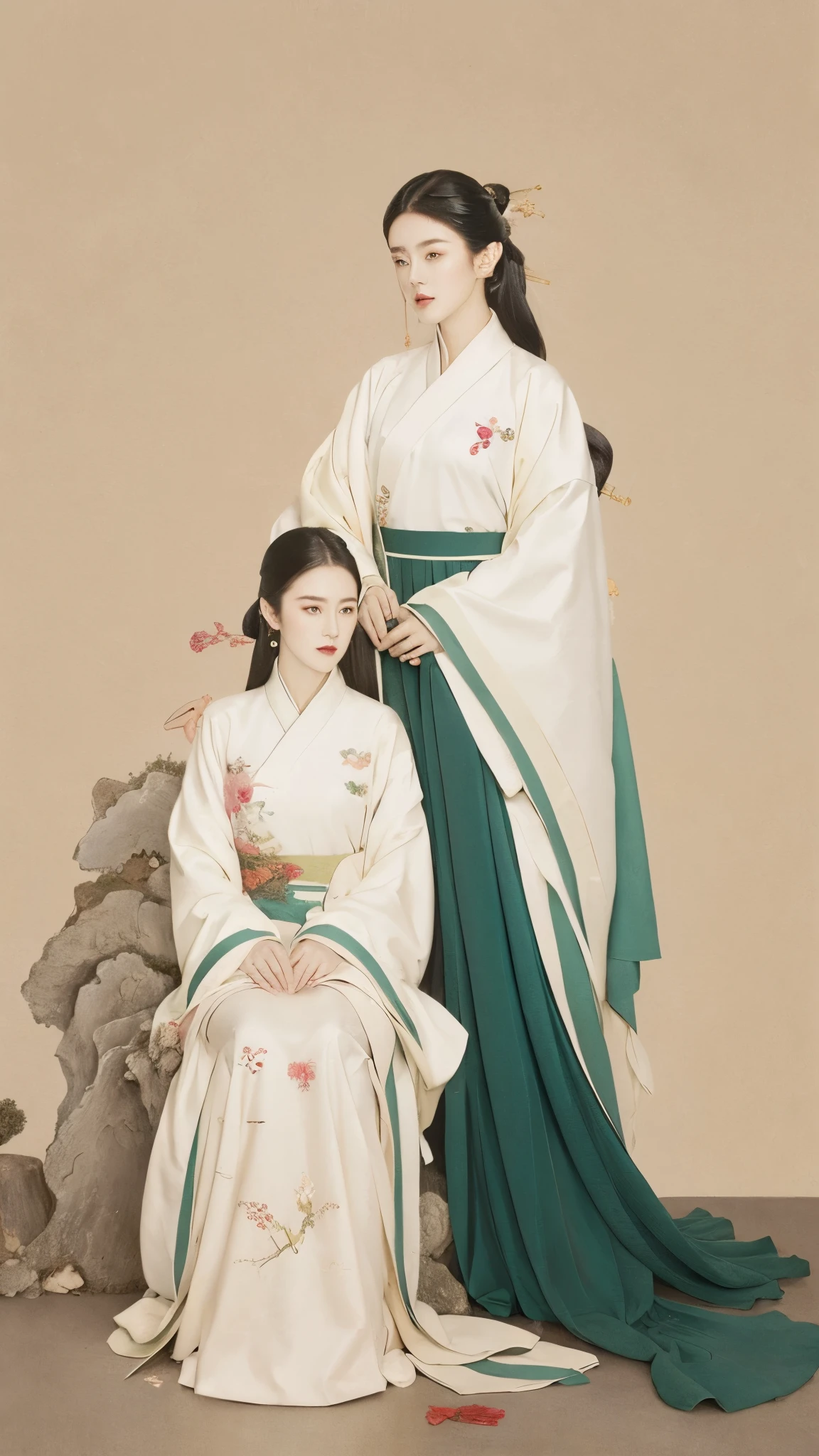 (1 Girl:1.4),Solitary, Gorgeous， Extremely detailed,(Joshua Middleton Comic Cover Art:1.1), (Action painting:1.2),(Concretism:1.2),(Hyperpolarization:1.5),rich and colorful,The most detailed,white gray background, White Hanfu, Pastel colors， (masterpiece, Top quality, best quality, Official Art, beautiful and aesthetic:1.2),