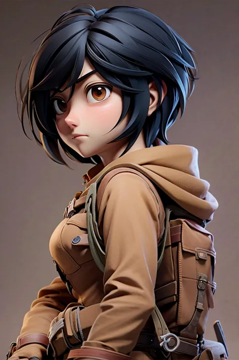 The character Mikasa from the anime Attack on Titan
