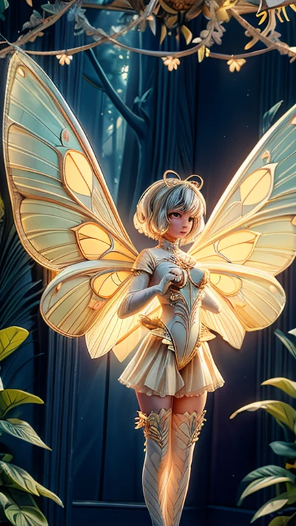 a beautiful girl with moth wings, intricate moth wings, detailed moth wing patterns, ethereal moth girl, delicate moth features, graceful moth-like pose, whimsical moth-themed fantasy portrait, detailed moth wing textures, moth girl in a dreamlike forest scene, soft natural lighting, pastel color palette, cinematic composition, masterpiece, highly detailed, 8k, photorealistic