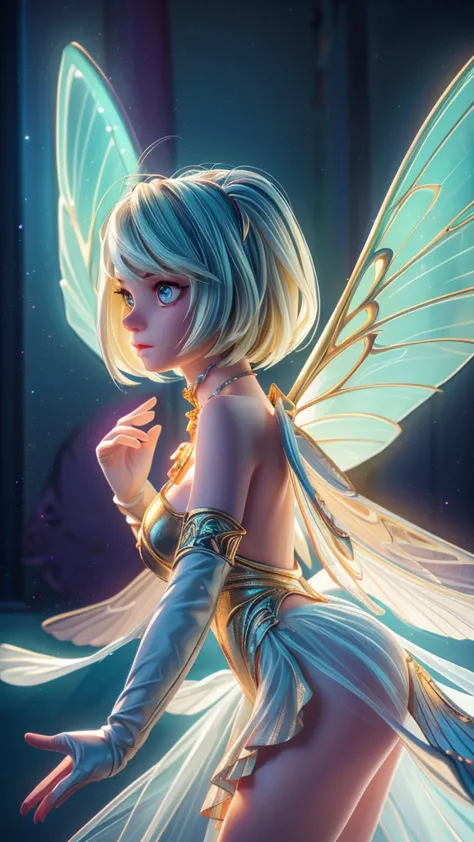 a beautiful young girl with moth wings, delicate moth wing-like insect wings, ethereal moth wings, soft pale wings, intricate de...