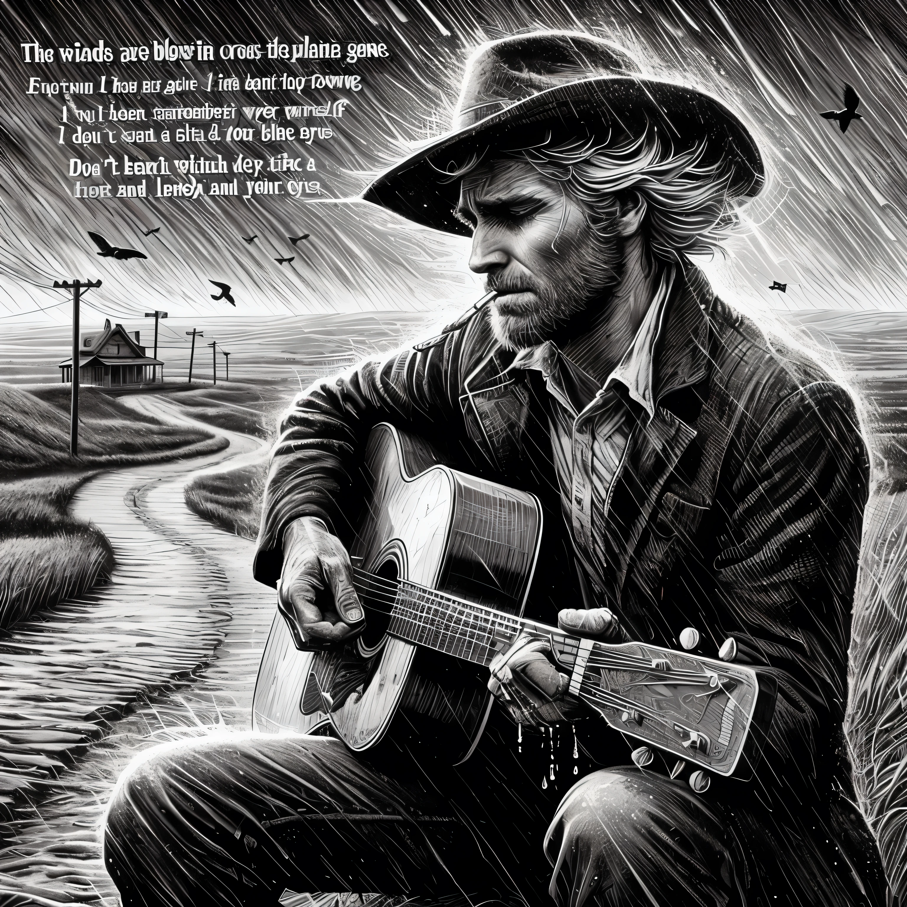 the winds are blowin cross the plains, everyone I know is gone. rainin every day since a week from Thursday, tears won't stop flowing. I've been so sad for myself that I can't remember when I've seen a smile like yours and your blue eyes. Going down the road alone like when I was born, don't know witch way a way to turn, lost and lonely road lost and lonely.