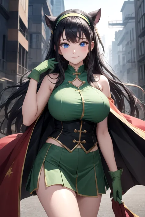 (masterpiece:1.3),(best quality:1.1),1girl,high quality,highres,absurdres,textless version,huge breasts,narrow waist,solo,cape, ...