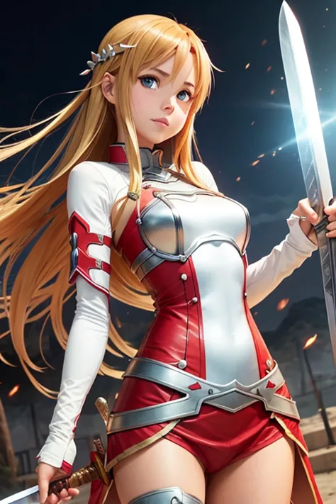 asuna, ((sword art online)), perfect body, blonde, beautiful, sexy, ojos rojos claros