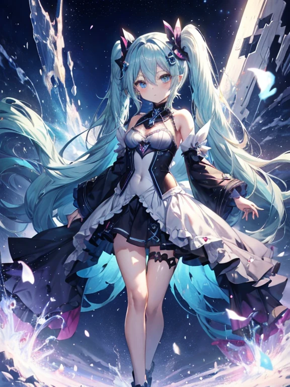 hatsume miku x suicune ,beautiful eyes ((High Definition)),art by dark natasha, it was in the garden, art by dark natasha,  art by vixen aztra, whole body, platas beautifuls, slim waist, broad hips, shapely legs, beautiful, fullbody picture, lying on a bed, flirtatious look at the viewer, Standing ((upper leg coquettishly)), HD face