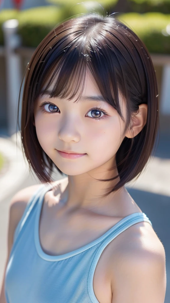 12 years old, (japanese Famous idol:1.4) (1cute girl:1.4) (very young face:1.4) best quality, face focus, soft light, ultra high res, (photorealistic:1.4), RAW photo, 1japanese girl, solo, cute, (pupil, lights in the eyes), detailed cute face, (small chest),(high resolution detail of human skin texture), Damask Shirt Dress, (portrait)