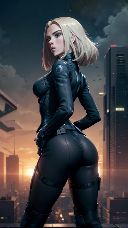 (masterpiece, top quality, best quality, official art, beautiful and aesthetic:1.2),(Full Body View),(Scarlett Johansson),(Plati...
