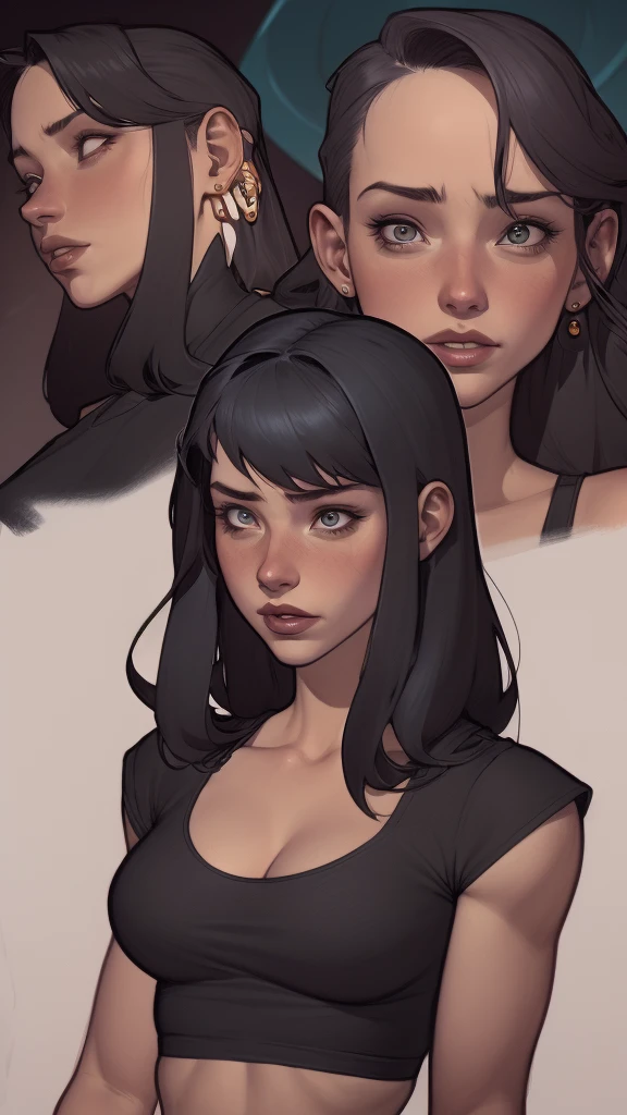 A closeup of a woman in a black top and a black bra, estilo de arte de charlie bowater, Estilo Charlie Bowater, retrato de vampiro, arte do personagem charlie bowater, Alena Aenami e Artgerm, Neoartcore e Charlie Bowater, Charlie Bowater cores ricas e profundas, lazy art style, Artgerm e Tom Bagshaw