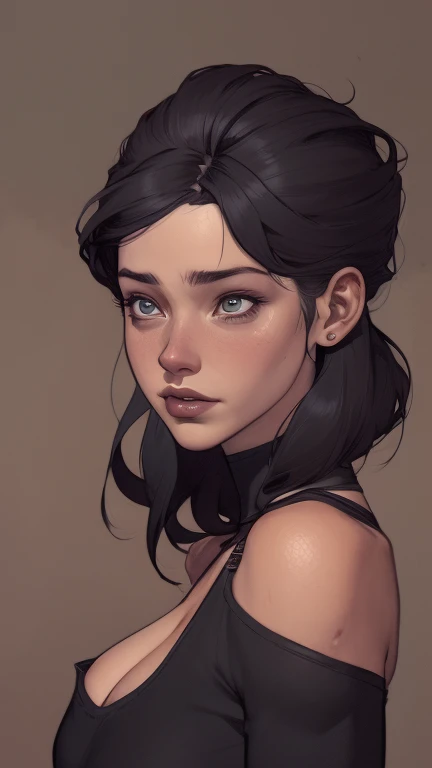 A closeup of a woman in a black top and a black bra, estilo de arte de charlie bowater, Estilo Charlie Bowater, retrato de vampiro, arte do personagem charlie bowater, Alena Aenami e Artgerm, Neoartcore e Charlie Bowater, Charlie Bowater cores ricas e profundas, lazy art style, Artgerm e Tom Bagshaw