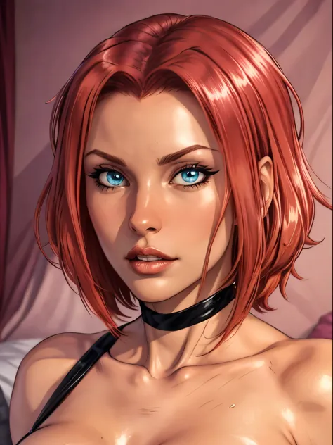 1 woman, in a bedroom, skin dentation, shiny skin, perfect detailed eyes, SFW, 
