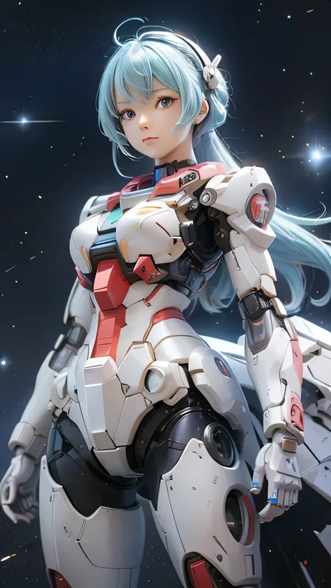 anime,high resolution,clear sky,woman,mechanical woman,armed,nostalgic,universe,gundam,gun