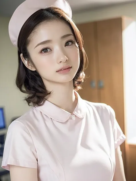 1 girl,(Wearing white nurse clothes:1.2),(RAW Photos, highest quality), (Realistic, photo-Realistic:1.4), masterpiece, Very deli...