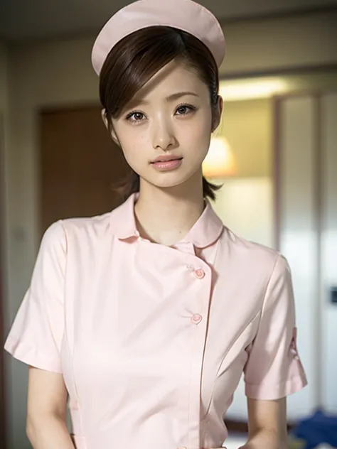 1 girl,(Wearing white nurse clothes:1.2),(RAW Photos, highest quality), (Realistic, photo-Realistic:1.4), masterpiece, Very deli...