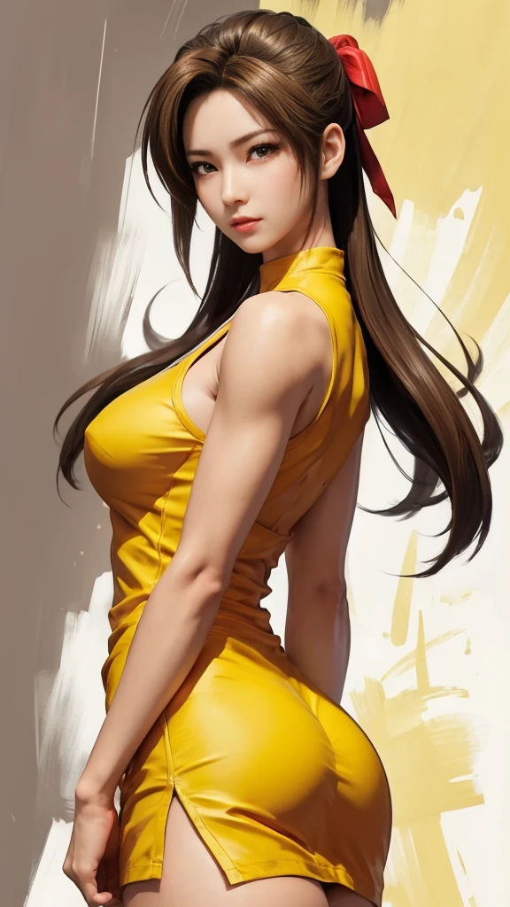Mai shiranui, (best quality,ultra-detailed),(Realistic:1.37), beautiful and detailed face, Ultra-realistic texture, delicate face, athletic body, vivid colors. High definition, 8K